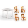 Conjunto Mesinha Infantil Branca com 4 Cadeiras Kids Natural - 1