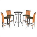 Ver imagem 1 de Mesa Bistro e 4 Banquetas Roma Preta Corda Náutica 12 Trama Original