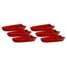 Kit 6 Barca Barco Sushi Açai Sorvete Policarbonato Peq VERMELHO 27x14x4 600 ml - 1