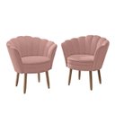 Ver imagem 1 de Kit 2 Poltrona Decorativa Flor para Sala Recepção Luxo Cor:Rosa