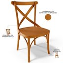 Ver imagem 6 de Kit 08 Cadeiras para Sala de Jantar e Estar Living Ávila L02 Madeira Maciça - Lyam