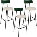 Ver imagem 1 de Kit 03 Banquetas Alta Bar Cozinha Sala De Jantar Milão L02 Facto Verde Musgo Linho Cru - Lyam Decor