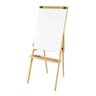 Lousa Quadro Branco Flip Chart Tela 100x65 cm Altura 180m Moldura Madeira com Porta Bloco de Folhas - 1