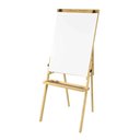Ver imagem 1 de Lousa Quadro Branco Flip Chart Tela 100x65 cm Altura 180m Moldura Madeira com Porta Bloco de Folhas