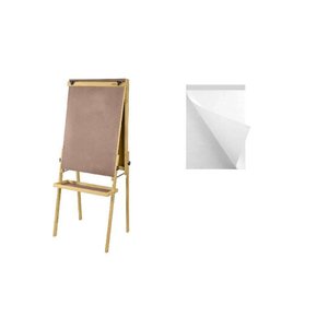 Conj. Cavalete Flip Chart Porta Bloco Compacto Dupla Face com Quadro Branco e Duratex estrutura em M