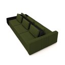 Ver imagem 5 de Sofá Ilha com Encosto e Almofadas Móveis Olimpo 335cm Modulado Linho/pu Verde/preto G45 - Gran Belo