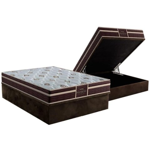 Conjunto Box Baú Casal Colchão Espuma Probel Colchão D33 - Firmepedic Prodormir Advanced Tech1500
