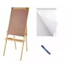 Conjunto Cavalete Flip Chart Porta Blc. Compacto com Qdo. Duratex Estrut. em Mad. Cor Nat. Alt. Ajustável - 1