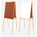 Ver imagem 1 de Cavalete Flip Chart Porta Bloco Compacto Dupla Face Com Quadro Branco E Duratex Estrutura Em Madeira