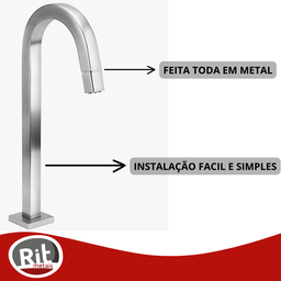 Torneira Banheiro Cuba Bica Alta Tube Cromado Lavatório:cromado - 9
