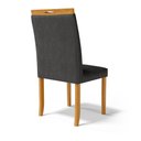 Ver imagem 5 de Kit com 2 Cadeiras Maiara Madeira Maciça Estofadas para Mesa de Jantar Courino Preto 503