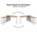 Ver imagem 5 de Mesa Escrivaninha Escritorio em L 2 Gavetas 5 Nichos 145x128 cm Olmo Branco Artany