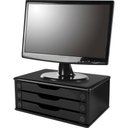 Ver imagem 1 de Suporte para Monitor 3 Gavetas 38x25x11 Mdf Black Piano Souza