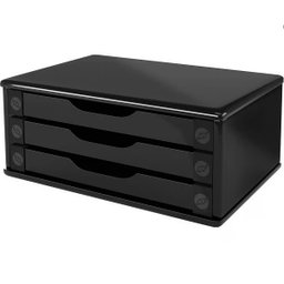Suporte para Monitor 3 Gavetas 38x25x11 Mdf Black Piano Souza - 2