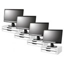 Ver imagem 1 de Conj com 4 Suportes Para Monitor em MDF Branco com 2 Gavetas Brancas