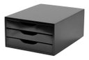 Ver imagem 1 de Caixa Arquivo Gaveteiro em MDF Black Piano com 3 Gavetas Black