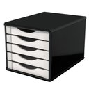 Ver imagem 1 de Caixa de Arquivo 5 Gavetas Preto e Branco - Souza