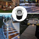 Ver imagem 3 de 2 Luminárias Balizador Spot Led Smd em Pvc de 1w Luz Branco Frio de Embutir em Piso Chão Solo Gramad