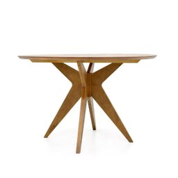 Mesa Redonda de Madeira Cor Oregon 4 Lugares 120x120cm Adele - Iaza Moveis - 3