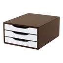 Ver imagem 1 de Caixa Arquivo Gaveteiro em MDF Tabaco com 3 Gavetas Brancas