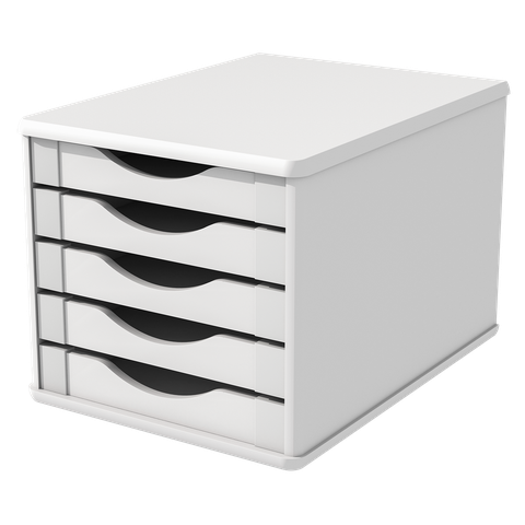 Caixa Arquivo Gaveteiro em Mdf Branco com 5 Gavetas Branco