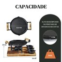Ver imagem 2 de Conjunto Fogareiro Fogo Forte 22,5cm e Suporte de Madeira 35x28cm com 3 Molheiras Panela Mineira
