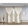 Cortina Porta Balcão Arezzo 2,00x2,30 Blackout Voal Pedraria - Creme - 1