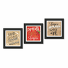 Conjunto de 3 Quadros Placas Decor Texturizadas Tempero Com Amor - 1