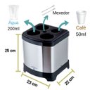 Ver imagem 2 de Lixeira Quadrada Inox Para Copos Descartáveis 25cm