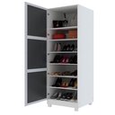 Ver imagem 3 de Sapateira Espelhada para 40 Pares 1 Porta Gold Branco - Rede Móveis