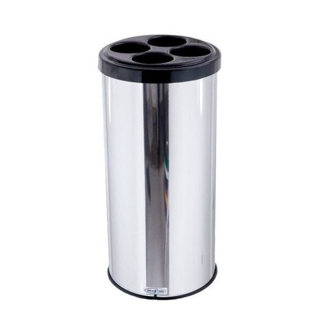 Lixeira Redonda Inox Para Copos Descartáveis 50cm