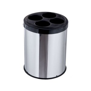 Lixeira Redonda Inox Para Copos Descartáveis 30cm