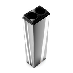 Coletor Copo Descartável Inox Água 200ml Lixeira Dupla Polida Espelhada - 2