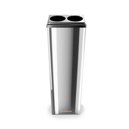 Coletor Copo Descartável Inox Água 200ml Lixeira Dupla Polida Espelhada - 3