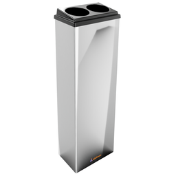 Coletor Copo Descartável Inox Água 200ml Lixeira Dupla Polida Espelhada - 4