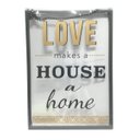 Ver imagem 1 de Placa de metal e vidro love house 20x28 cm
