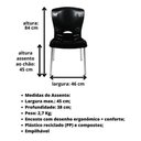 Ver imagem 3 de Cadeiras Bistrô Plástico Pés Alumínio:Branca