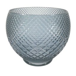 Vaso decorativo de vidro azul 19x17 cm - 4
