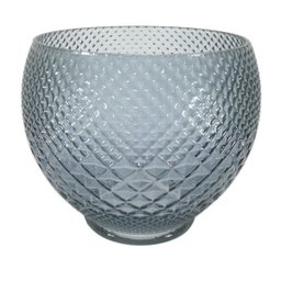 Vaso decorativo de vidro azul 19x17 cm - 1