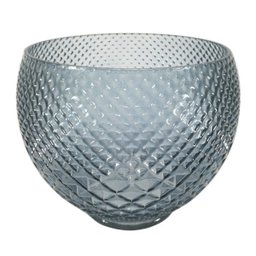 Vaso decorativo de vidro azul 19x17 cm - 2