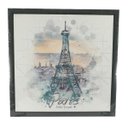 Ver imagem 2 de Quadro em canvas Preto Paris - Eiffel Tower 40x40 cm.