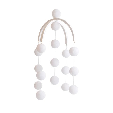Móbile Infantil Cormilu de Bolinhas, Artesanal, Mdf, 30cm Largura, 50cm Altura, Bolinhas 6cm Diâmetr