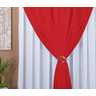 Cortina Voil Com Forro Microfibra Sala E Quarto 7,00x2,50 Branco/Vermelho - 2