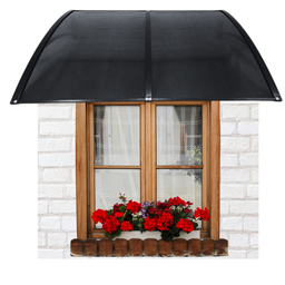 Toldo Policarbonato Preto Fumê 75 Cm X 1,5 Metro Kit Completo Proteção para Portas Janelas Compresso - 2