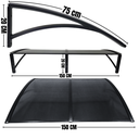 Ver imagem 3 de Toldo Policarbonato Preto Fumê 75 Cm X 1,5 Metro Kit Completo Proteção para Portas Janelas Compresso