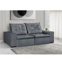 Ver imagem 4 de Sofá 2 Lugares Retrátil e Reclinável Suede Cinza - Probel - Optimus