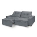 Ver imagem 3 de Sofá 2 Lugares Retrátil e Reclinável Suede Cinza - Probel - Porto Alegre