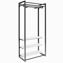 Ver imagem 1 de Conjunto Estante Com Prateleira De Cremalheira Central Com 4 prateleiras e 1 cabideiro 94 cm Comac -