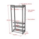 Ver imagem 2 de Conjunto Estante Com Prateleira De Cremalheira Central Com 4 prateleiras e 1 cabideiro 94 cm Comac -