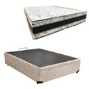 Ver imagem 2 de Cama Base Box Baú Casal Super Confort Suede Bege + Colchão Casal Super Confort D33 28x138x188